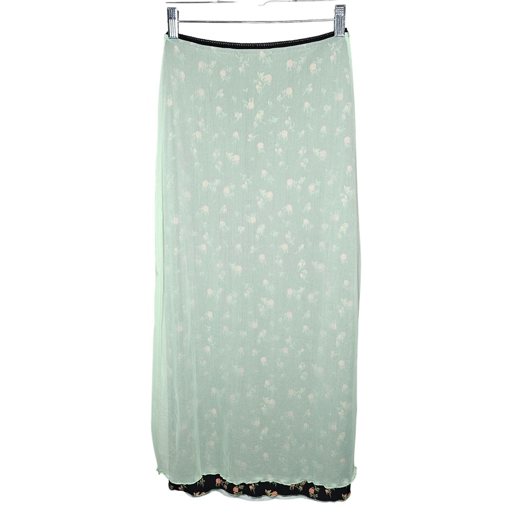 Urban Outfitters Sheer Mesh Floral Midi Skirt‎ Y2K Fairycore Layered S - Picture 6 of 9